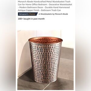 Monarch Abode handcrafted metal wastebasket